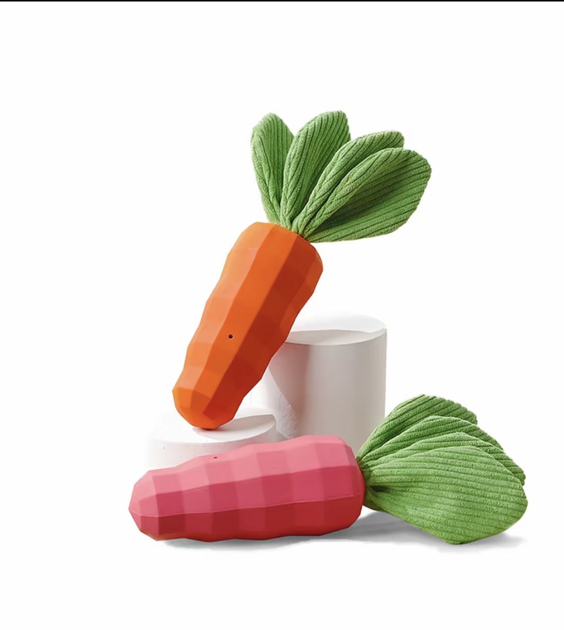 Rubber carrot dog toy